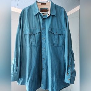 Browning Snap Front Shirt Men's 3XL Teal Heavy Weight Shooting/Hunting
